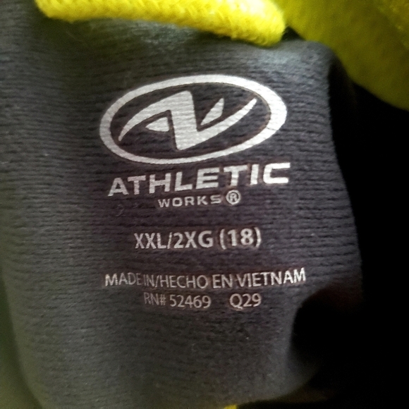 Athletic Works Boys XL 2XL Full Zip Lightweight Sweatshirt Jacket Grey Yellow - Picture 7 of 8
